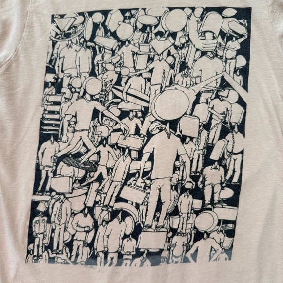 Faceless Prison Art Tan Short Sleeve Graphic Tee ~ Size Small - Picture 4 of 7